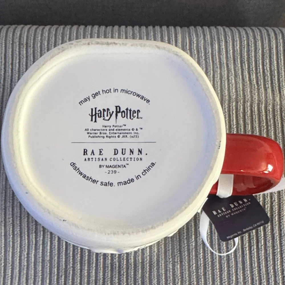 Rae Dunn White Harry Potter Mug with Red Handle - Picture 4 of 4
